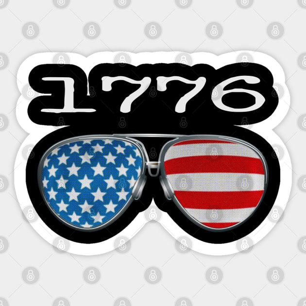 AMERICA PILOT GLASSES 1776 Sticker by SAMELVES